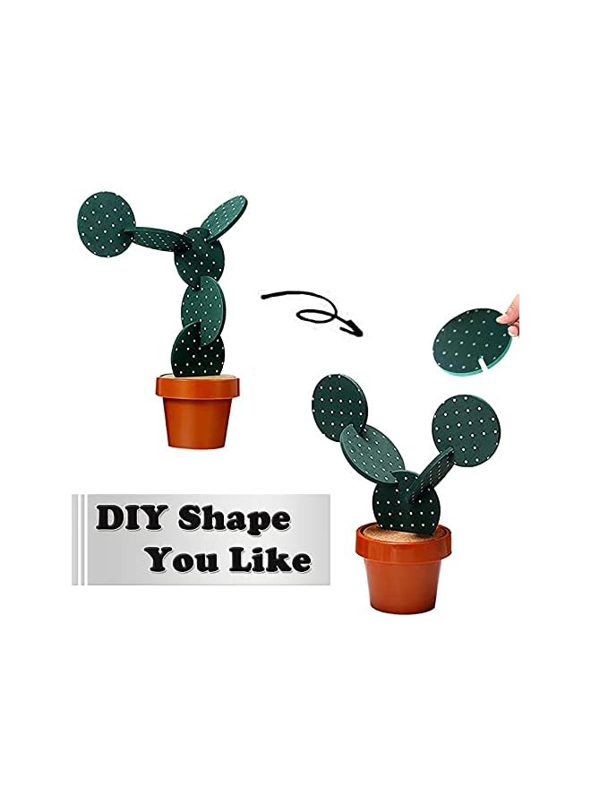 The Bros طقم كوسترات صبار للمشروبات مكون من 6 قطع، كوسترات مضحكة هدية صبار مع حامل أصيص للديكور المنزلي والمكتبي والبار - Image 5