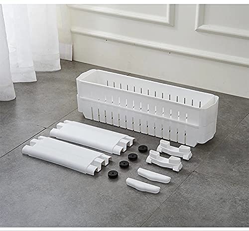 Pekos Plastic 2 Tier Space Saving Storage Organizer Slim Rack Shelf with Wheels Slim Slide Out Kitchen Trolley Rack Holder Storage Organizer for Kitchen Bathroom White - Image 4