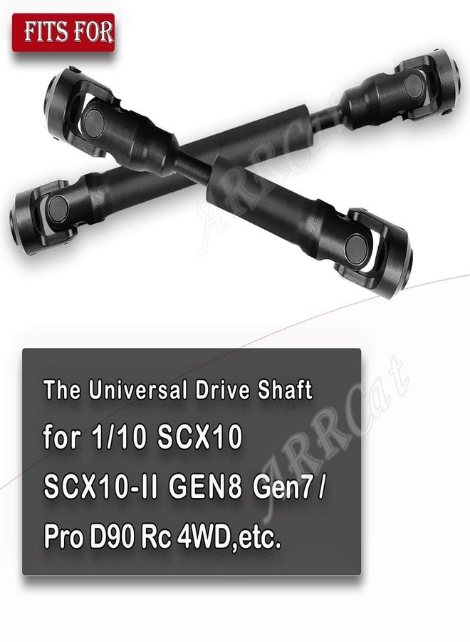 قطعتان من عمود الدفع العالمي 97-135 مم، ترقيات لسيارات التحكم عن بعد 1/10 SCX10 SCX10-II D90 Gen7 /Pro Rc 4WD GEN8 RC Crawler، قطع غيار ترقية لسيارات التحكم عن بعد، عمود دفع معدني كامل من الفولاذ، أسود (97-135 مم، قطعتان) - Image 2