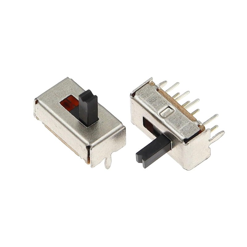 10Pcs SS23D07 8 PINS 3 Position 2P3T Toggle Switch Double Vertical Sliding Handle Length 5MM Bracket - Image 2