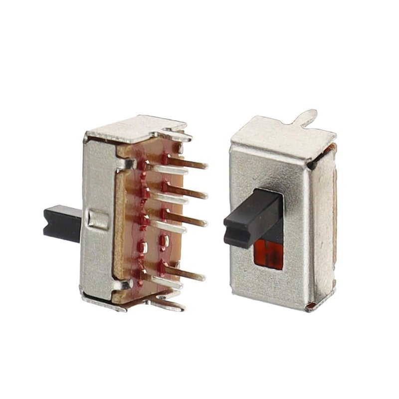 10Pcs SS23D07 8 PINS 3 Position 2P3T Toggle Switch Double Vertical Sliding Handle Length 5MM Bracket - Image 3