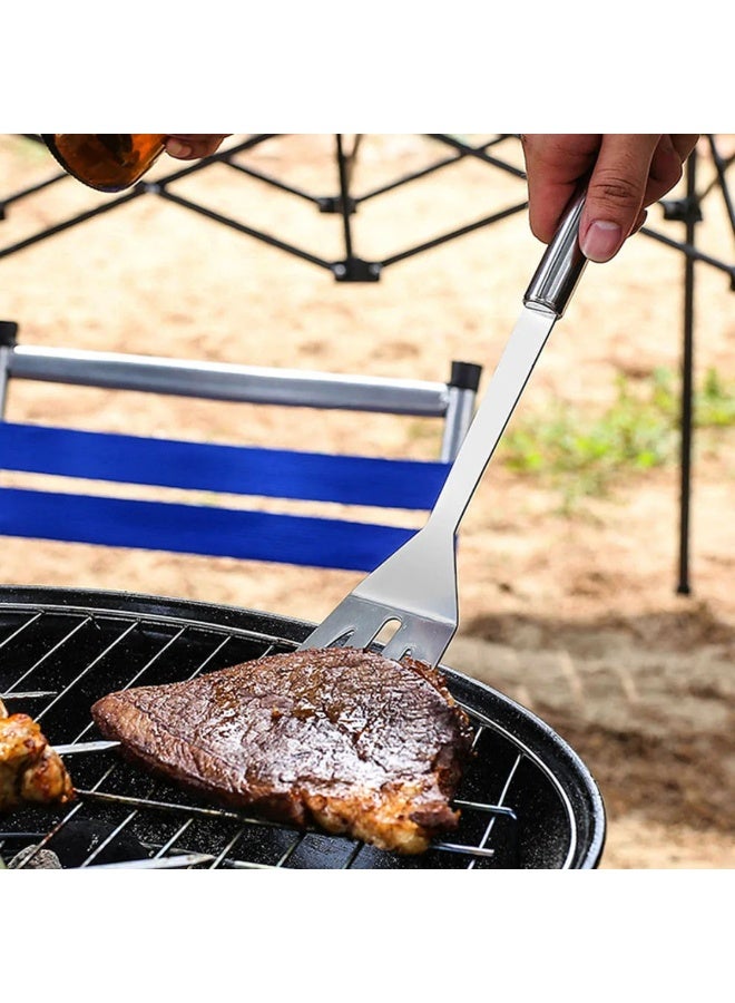 Tradeo 27-Piece BBQ Grill Tool Set, Stainless Steel Barbecue Accessories with Heat-Resistant Handles, Silver/Black - Image 5