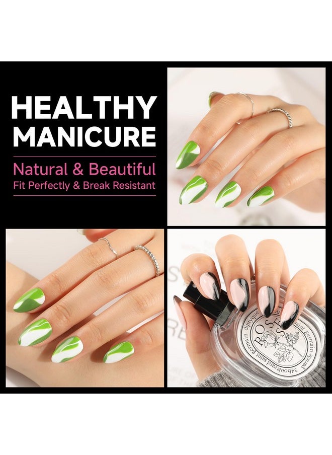 UNA GELLA - UNA GELLA Short Almond Nail Tips, 312Pcs Pre-file Inner & Full Matte Surface Short Almond Gel x Nail Tips, 15 Sizes No C Curve Soft Gel Nail Tips Acrylic False Nails for Nail Extension Art DIY Salon - Image 1