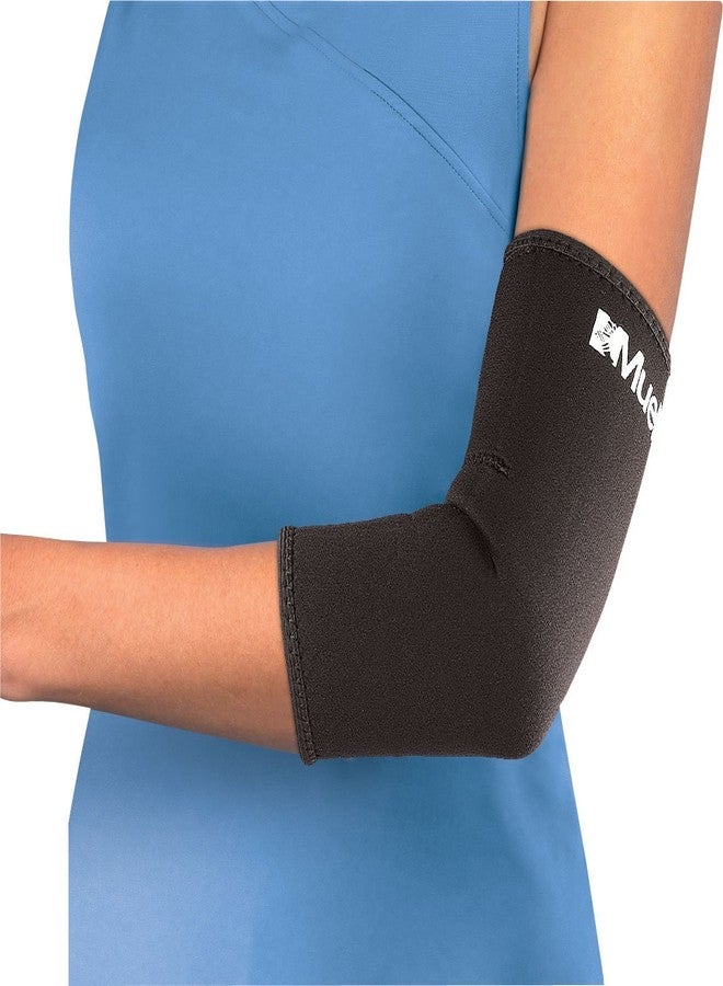 MUELLER Sports Medicine Elbow Compression Sleeve, Neoprene Elbow Brace for Pain Relief for Men and Women, For Tennis, Golf, Painting, Factory-Line Work, and More, Black, Large - Image 1