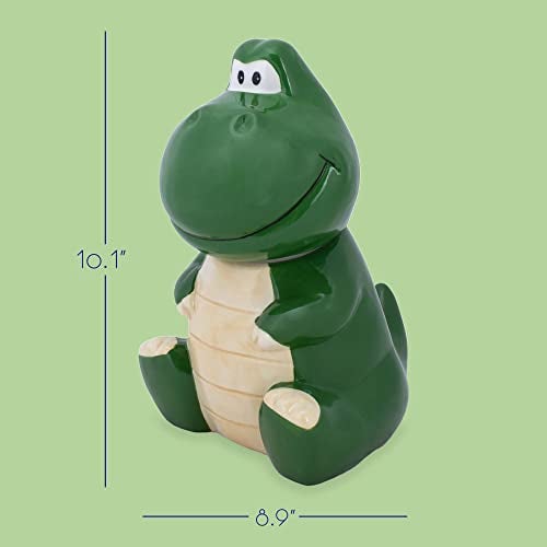 100 North Dolomite Ceramic 10.1 x 8.9 Everyday Cookie & Candy Jar with Airtight Lid: Perfect for Kitchen Canisters, Pet Treat Containers & Decorative Storage, Tyrannosaurus Rex Dinosaur - Image 2