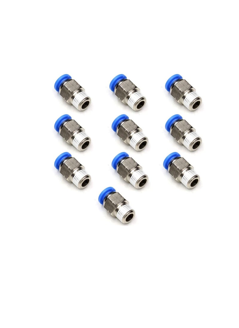 Generic - PU Pipe & Fittings Polyurethane Pneumatic Pipe Push in to Connect Fittings Male Socket Pack of 5, 6mmx1/4" - Image 1