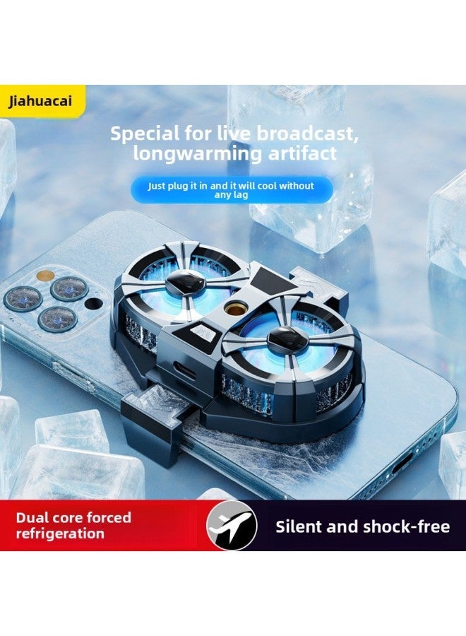 Mobile Phone Radiator Full Set Of Semiconductor Back Clip Dual-core Refrigeration High-power Game Live Dedicated Cooling Artifact-Color:【Flagship Dual-purpose Charging And Plug-in】 Universal Current - Image 2