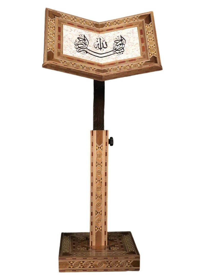 Decorated Quran Stand with Traditional Damascus Mosaic Patterns - Image 1