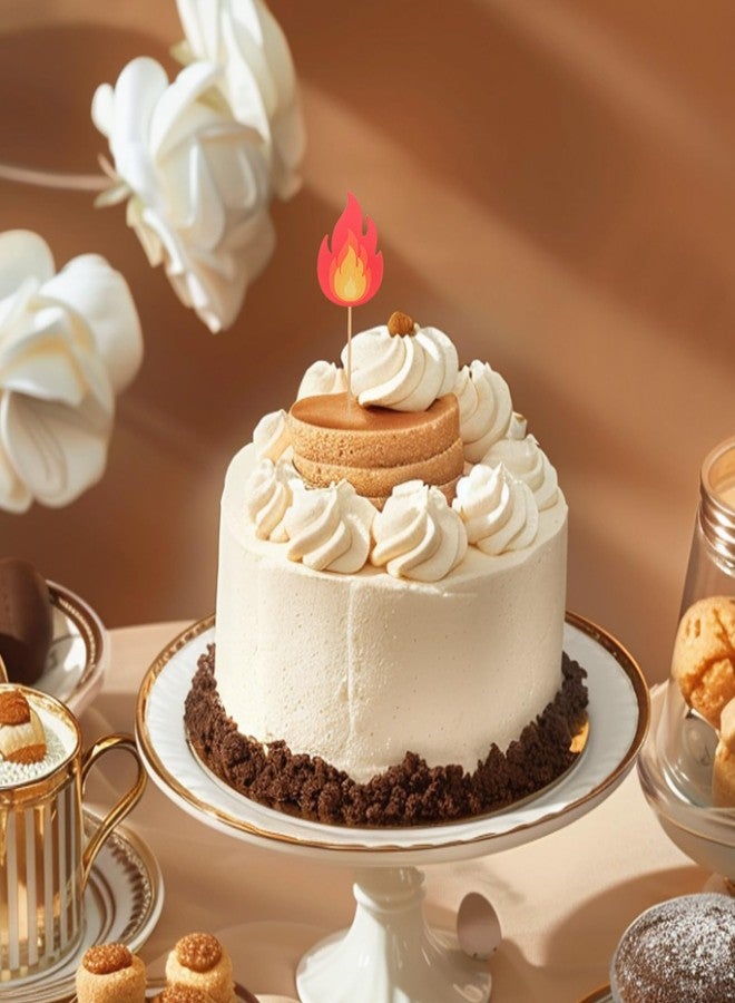 بريتي زووم زينة كعكة عيد ميلاد رجال الإطفاء من بريتي زوم، 50 قطعة من زينة رجل الإطفاء الصغيرة، أعواد تزيين الكب كيك لحفلات سيارات الإطفاء، زينة كعكة بطابع النار - Image 2