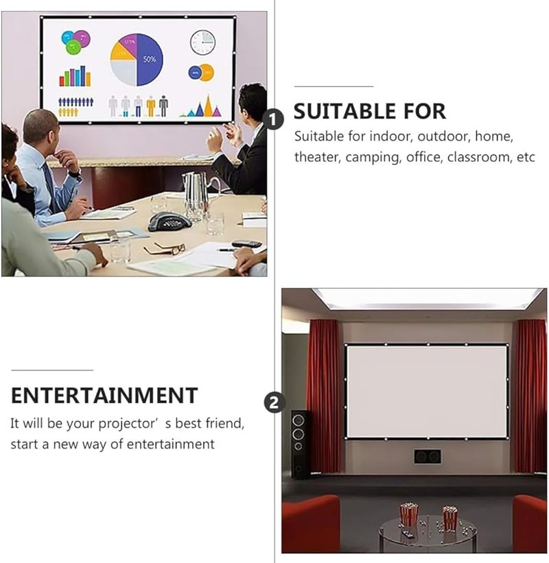 شاشة عرض محمولة 100 بوصة قابلة للطي من البوليستر لمسرح المنزل في الهواء الطلق والداخل - Image 5