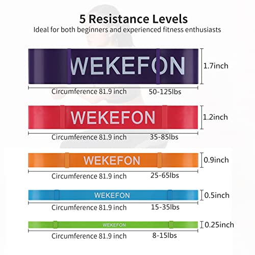 WEKEFON Pull Up Assistance Bands Set - Heavy Duty Resistance Bands for Men & Women, Crossfit, Fitness & Mobility Training Set of 5 - Image 2