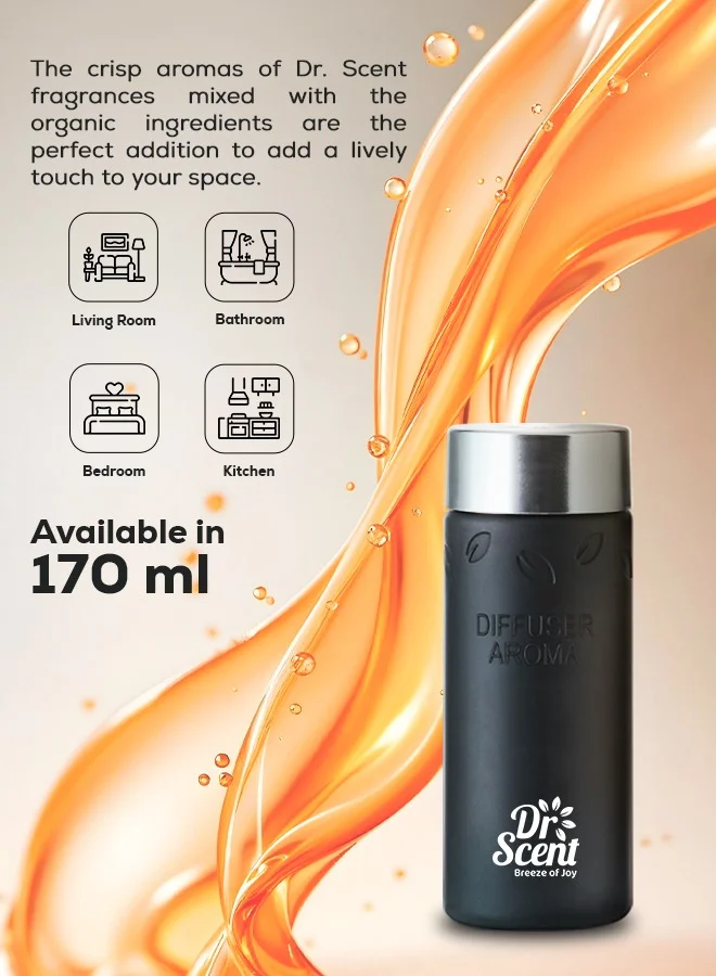 Dr Scent Dr Scent Breeze of Joy Dr Scent Diffuser Aroma Oil Sparkle, Blend with Vibrant Bergamot, Earthy Patchouli, and Refreshing Cola Notes 170 ml
