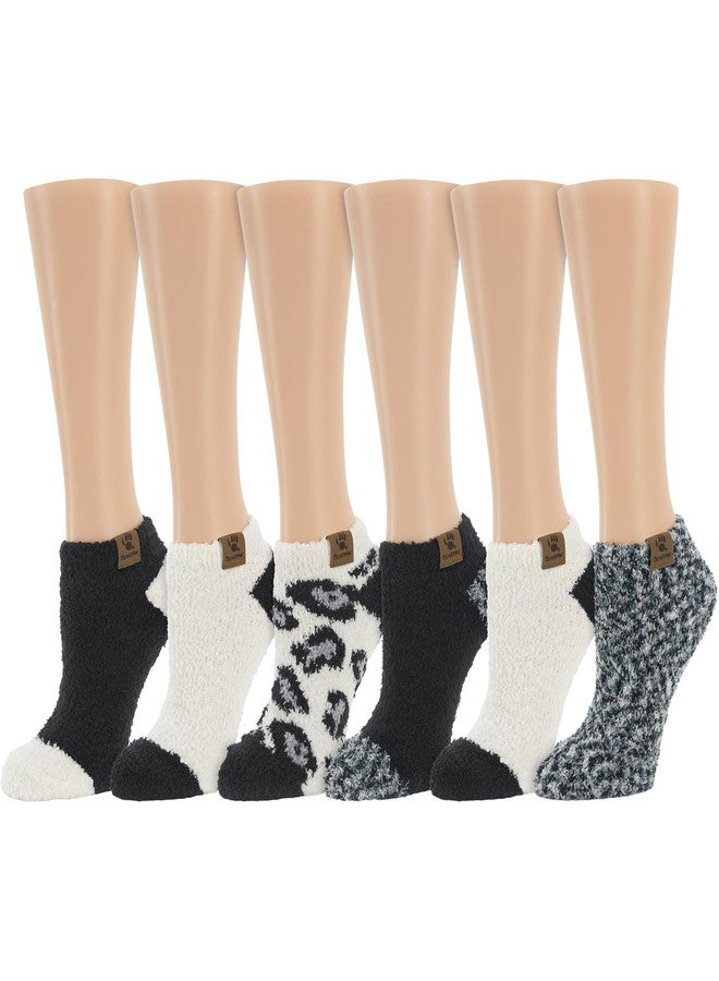 BEARPAW Ladies 6 Pair Pack Cozy Super Soft Warm Lounge Socks Multi Color Patterned Ankle and Low Cut Packs, Black - Image 1