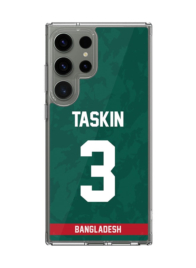 Stylizedd Classic Clear Case for Samsung Galaxy S25 Ultra , Hybrid Soft Case Flexible Edges Thin Transparent Cover - Team Bangladesh Taskin Ahmed, Jersey No 3 - Image 1