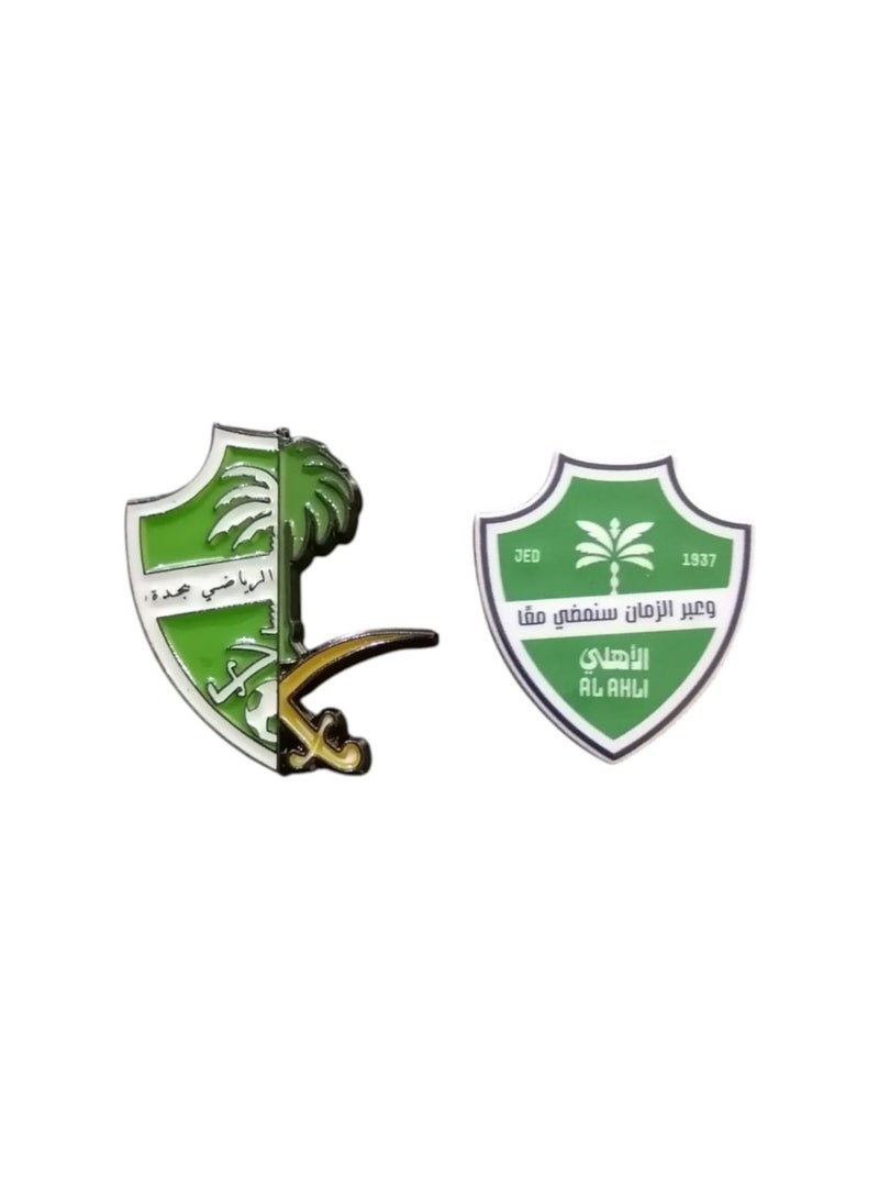 قطعتان من شعار النادي الأهلي، تحملان سيفين ونخلة، رمزًا للفخر، ملصق صغير للهاتف - Image 2