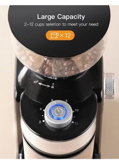ASIV Electric Coffee Grinder, Flat Disc Adjustable Coffee Grinder with 16 Precise Grind Settings, Automatic Coffee Grinder for French Press Coffee, Drip Coffee and Espresso  - Image 3