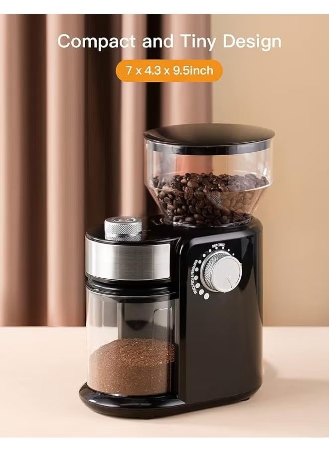ASIV - Electric Coffee Grinder, Flat Disc Adjustable Coffee Grinder with 16 Precise Grind Settings, Automatic Coffee Grinder for French Press Coffee, Drip Coffee and Espresso - Image 1