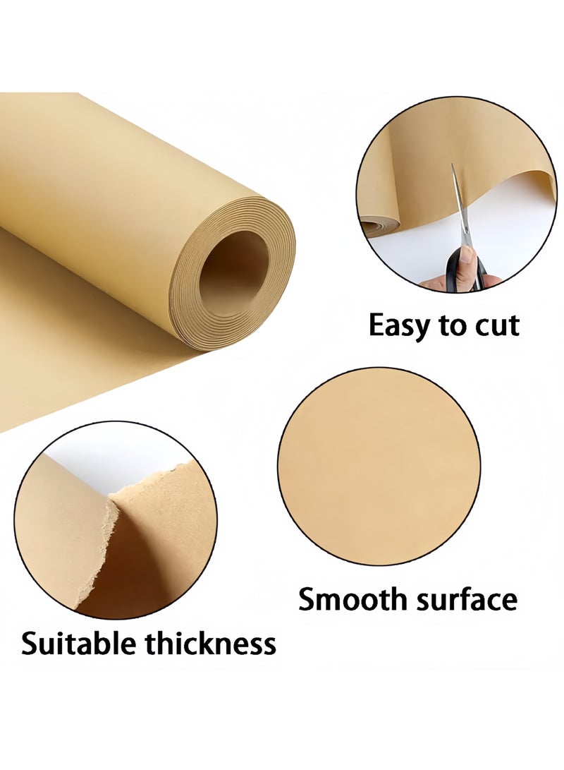 عالم البالونات لفة واحدة من ورق الكرافت (44 سم × 300 سم) 80 جرامًا للمتر المربع، لفة ورق تغليف، ورق حرفي لتغليف الهدايا ولوحة الإعلانات والفنون والحرف اليدوية، غطاء طاولة باقات الزهور وورق تغليف الملصقات - Image 3