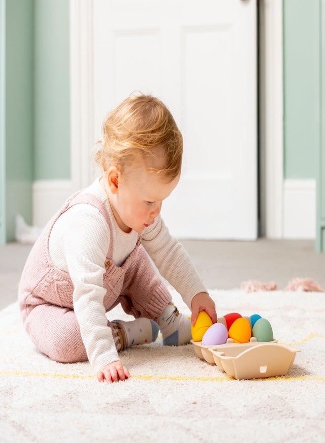 تيك إت بيض سيليسوفت الحسي من تيك إت | 6 بيضات مع علبة كرتونية من السيليكون الناعم للعب الحسي والتعلم المبكر - Image 2