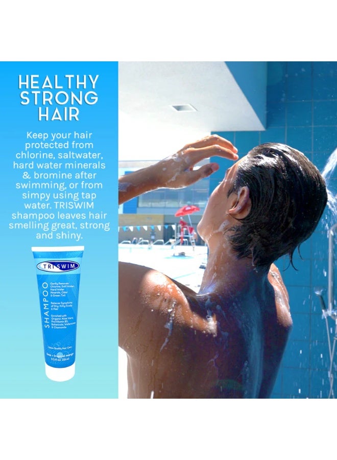 TRISWIM Chlorine Removal Shampoo | After Swim Care | Moisturizing Anti-Chlorine Vegan Shampoo For Swimmers | Removes Green Tint | Lime & Mango (251ml) - Image 3