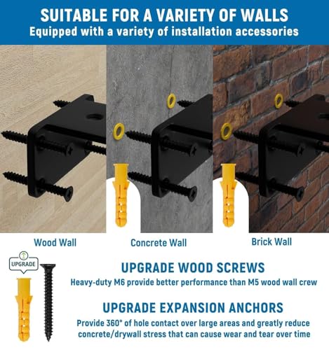 LEOPO 6 Inch Heavy Duty Floating Shelf Bracket, 4 Pack Rustic Industrial Hidden Metal Shelf Bracket for Kitchen, Bathroom, 1/5” Thick - Image 4