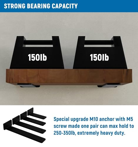 LEOPO 6 Inch Heavy Duty Floating Shelf Bracket, 4 Pack Rustic Industrial Hidden Metal Shelf Bracket for Kitchen, Bathroom, 1/5” Thick - Image 5