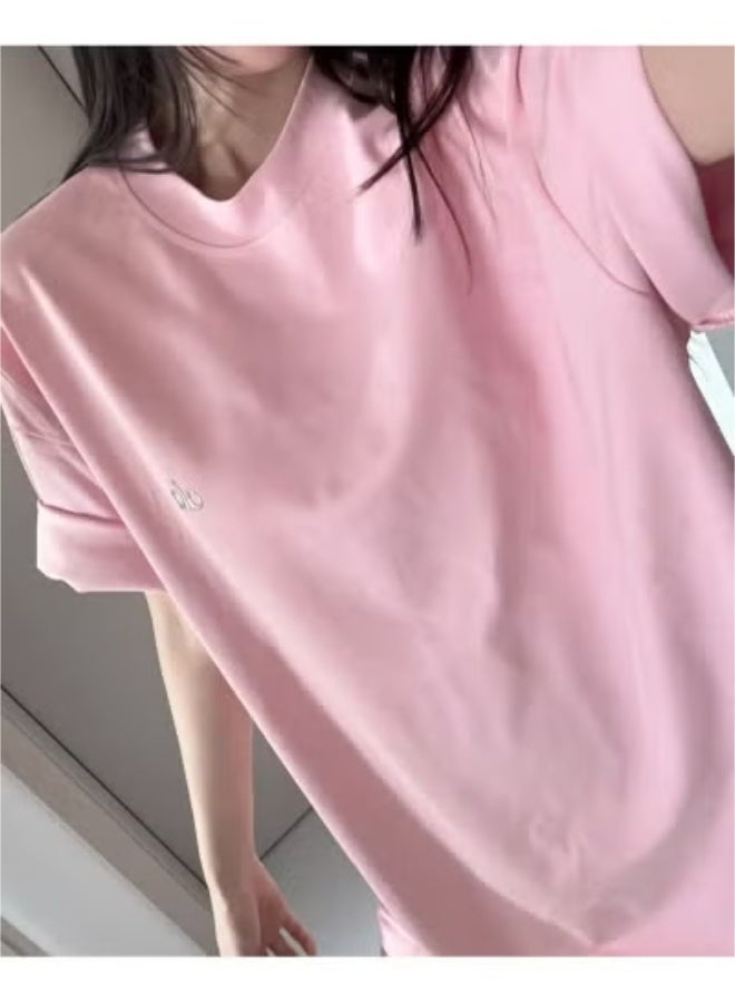 Alo loose-fitting T-shirt for both men and women, summer short-sleeved - Image 2