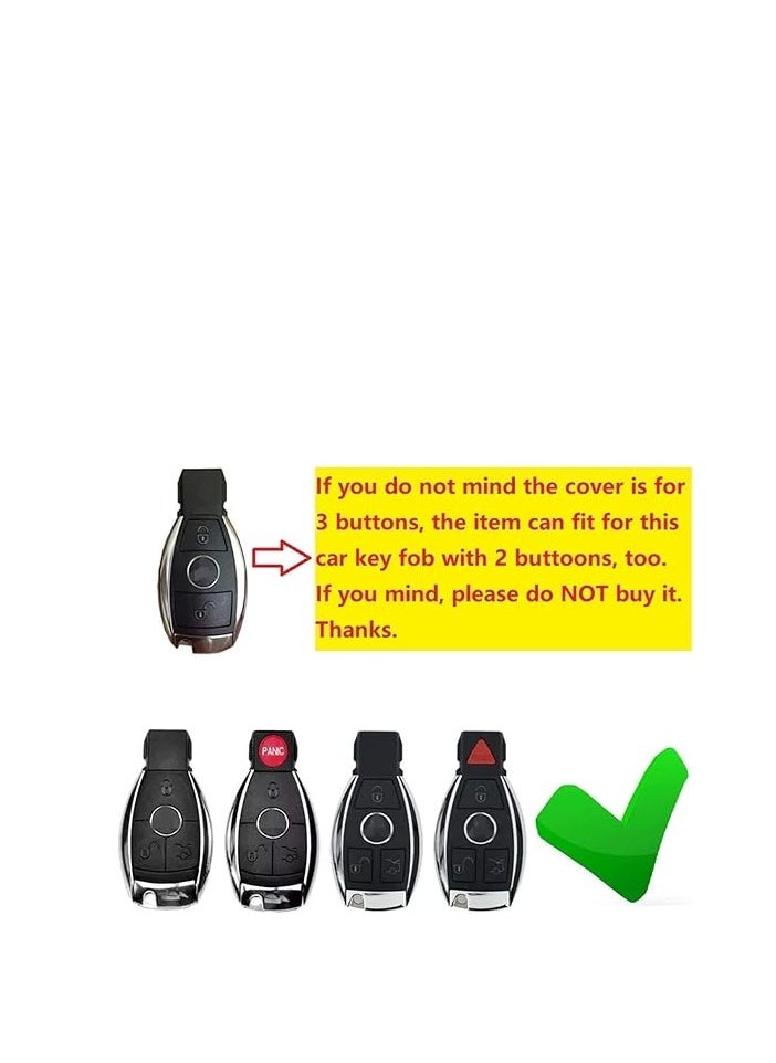 OUYoo OUYoo For Mercedes Benz Key Fob Cover, Premium Soft TPU Key Case Cover Compatible with Mercedes Benz C E S M CLS CLK G Class Keyless Smart Key Fob， With a key chain.（Red）  - Image 2