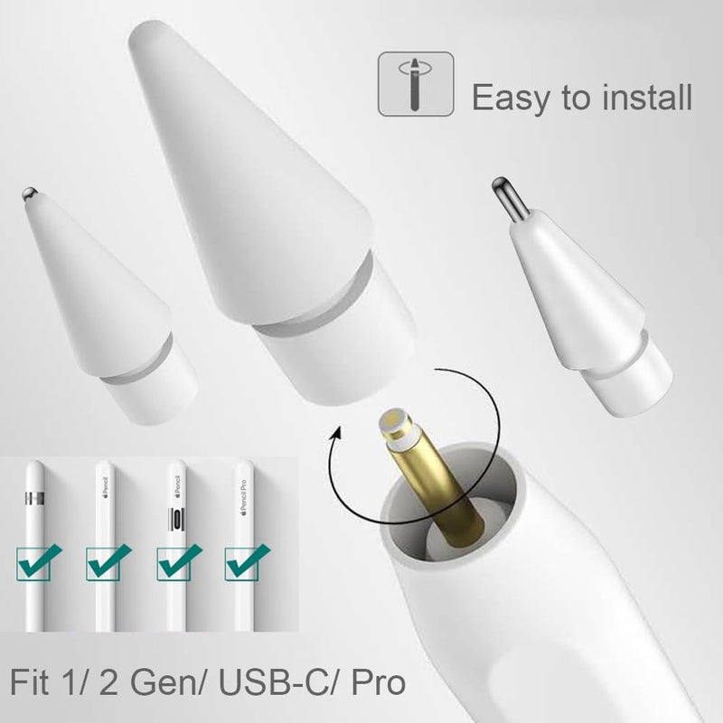 SIXFU Upgraded Replacement Tips for Apple Pencil, Mix Metal Tips for Apple Pencil 2nd Generation/ 1st Gen/USB C/Pencil Pro Tips(4 Pack) - Image 2