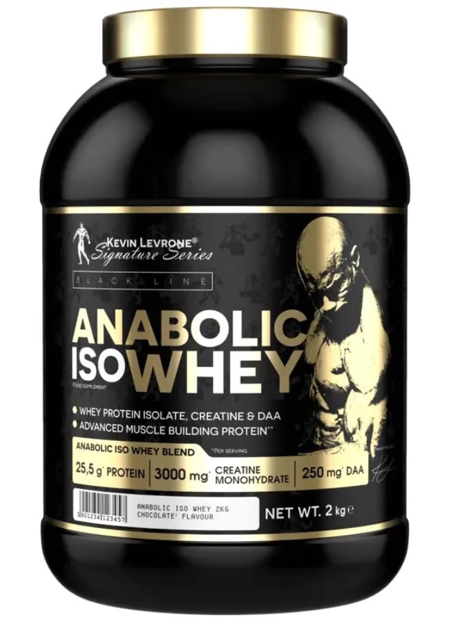 KEVIN LEVRONE Anabolic Iso Whey Black Line - Enhanced with Crea Monohydrate, Taurine and D-aspartic Acid, Chocolate 2Kg - Image 1