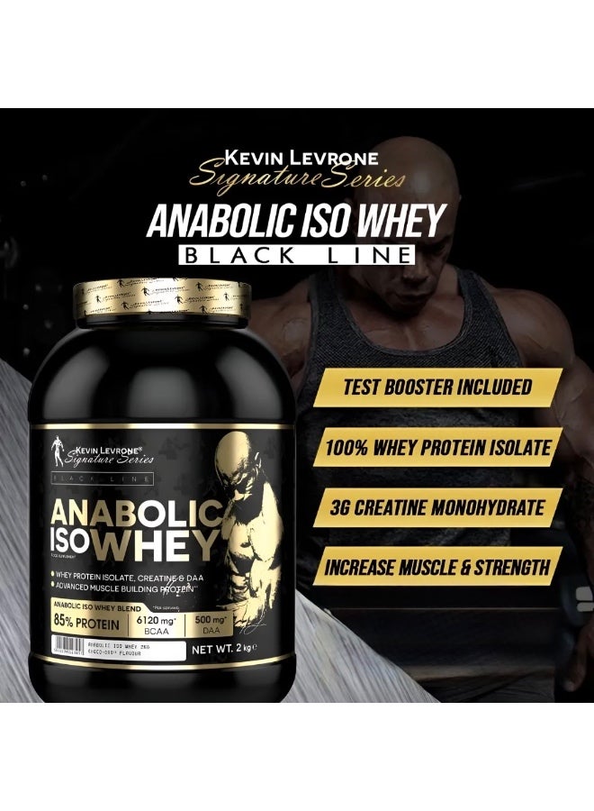 KEVIN LEVRONE Anabolic Iso Whey Black Line - Enhanced with Crea Monohydrate, Taurine and D-aspartic Acid, Chocolate 2Kg - Image 4