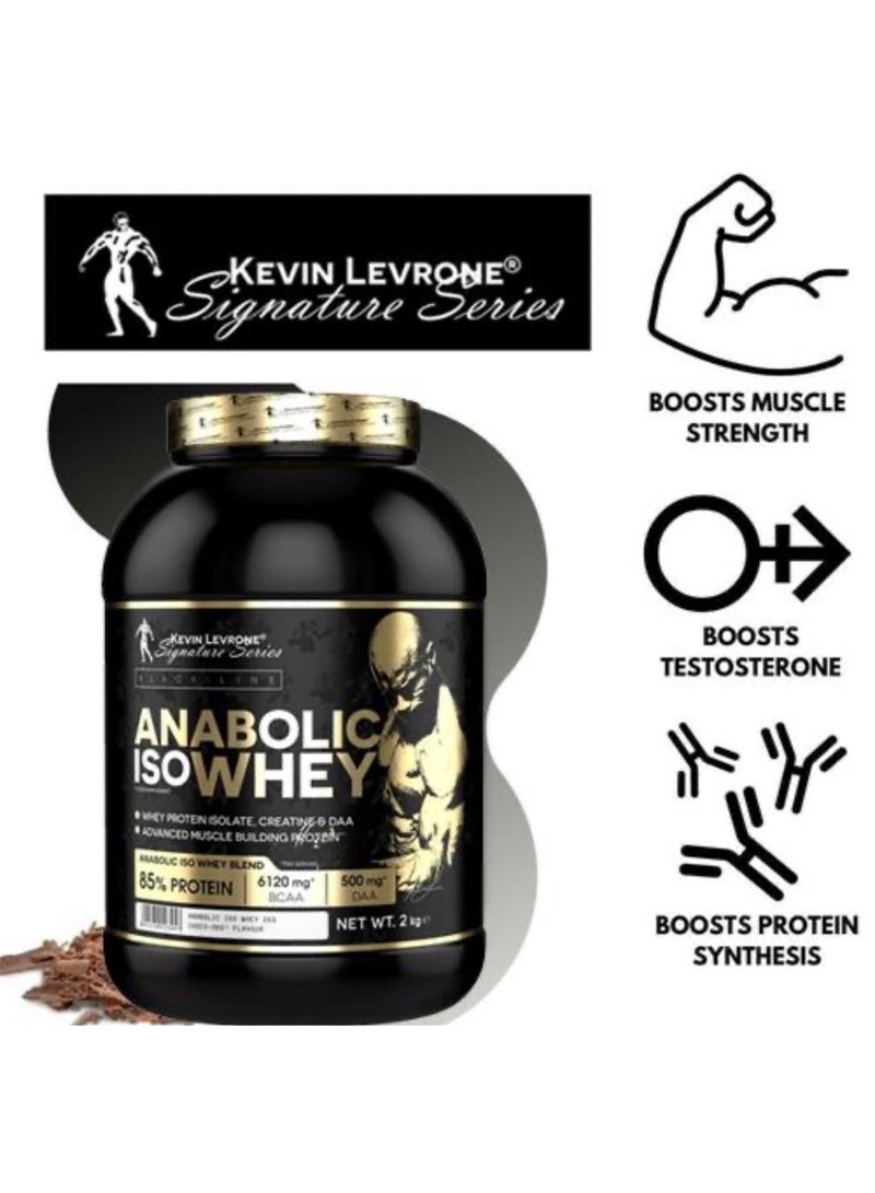 KEVIN LEVRONE Anabolic Iso Whey Black Line - Enhanced with Crea Monohydrate, Taurine and D-aspartic Acid, Chocolate 2Kg - Image 3