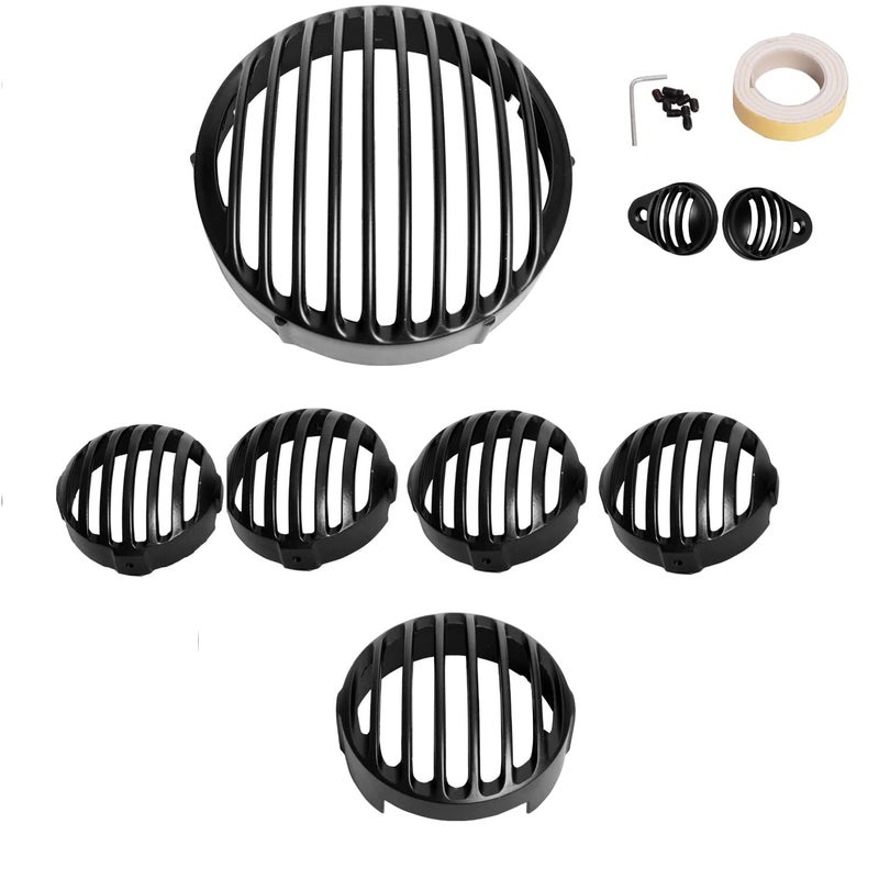 Spedy Headlight Grill Set Pack 9 Pcs for RE Reborn Classic 350 cc Black SCCEN308 - Image 4