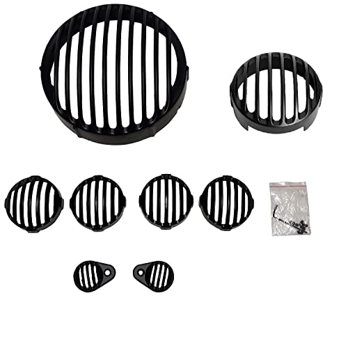 Spedy Headlight Grill Set Pack 9 Pcs for RE Reborn Classic 350 cc Black SCCEN308 - Image 2