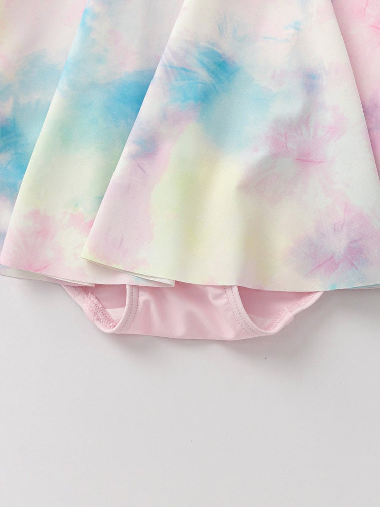 بالابالا بدلة سباحة للبأكمام قصيرة مع قبعة مطابقة للبنات - Image 5