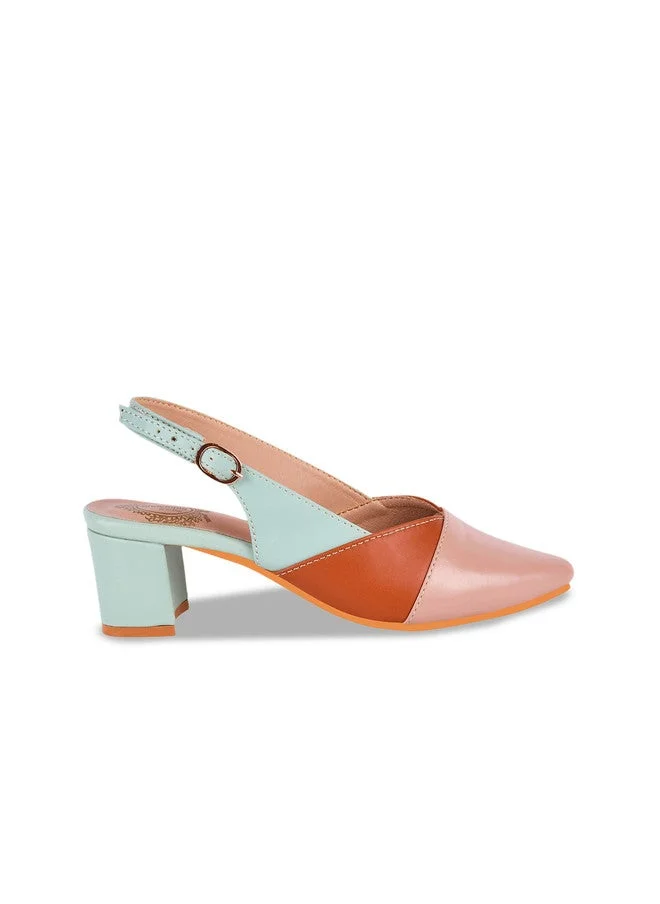 شوتوبيا Shoetopia Girls Colourblocked Block Slingback Heels With Buckles