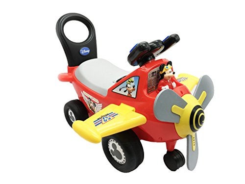 Kiddieland Disney Mickey Mouse Plane RideOn for Toddlers with Lights  Sounds Moving Mickey Rotating Propeller Batteries Included 215 x 1725 x 18 in - Image 1