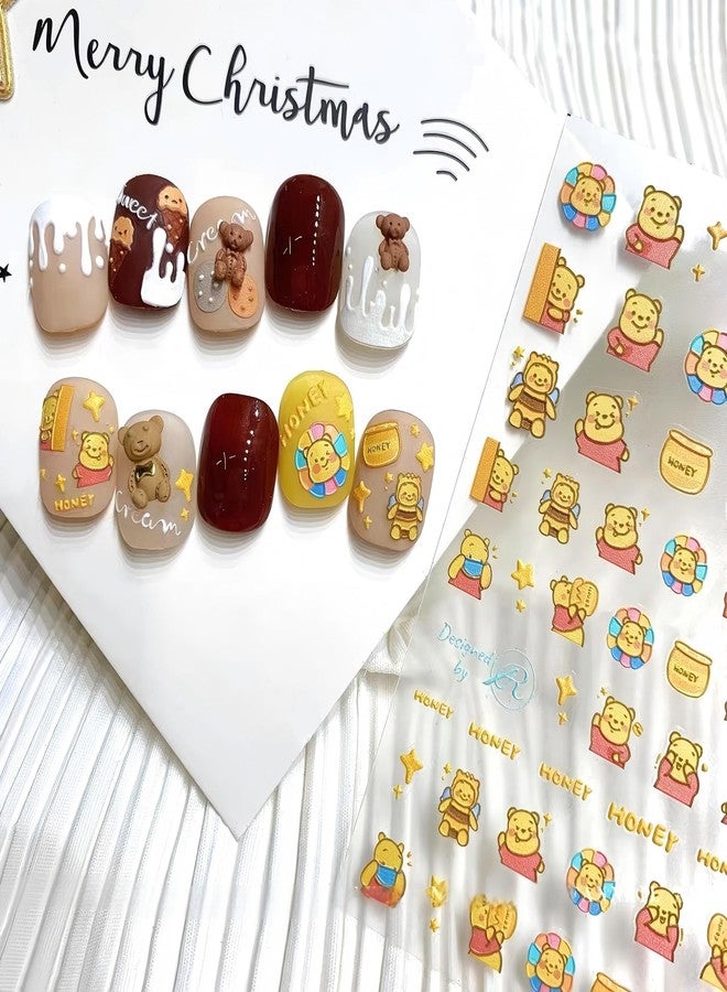 Dedyel Cartoon Nail Stickers 5D Embossed Cute Nail Art Sticker Decals + 3D Cartoon Nail Art Accessories for Women Girls Kids Nail Art Decoration - Image 4