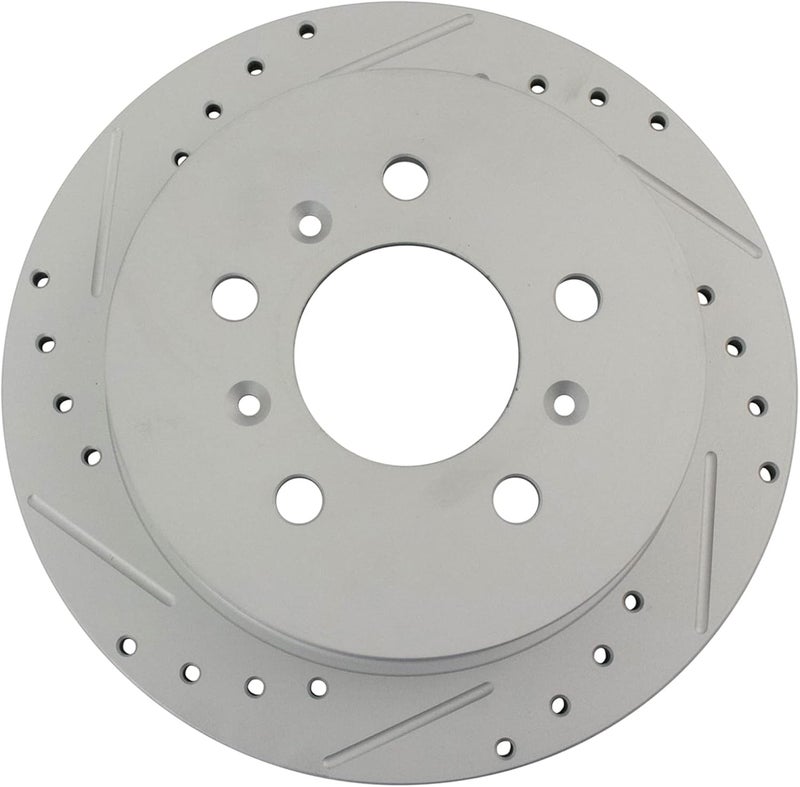 TRQ Rear Brake Rotor Set G Coated Solid Drilled and Slotted Compatible with 2008-2009 Buick LaCrosse 2006-2010 Chevrolet Impala 2006-2007 Monte Carlo - Image 5