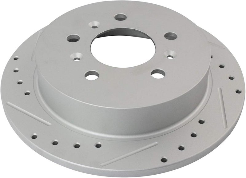 TRQ Rear Brake Rotor Set G Coated Solid Drilled and Slotted Compatible with 2008-2009 Buick LaCrosse 2006-2010 Chevrolet Impala 2006-2007 Monte Carlo - Image 4