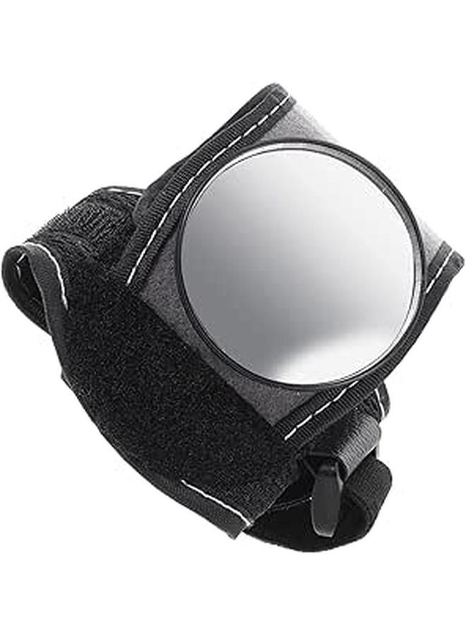 Convex Lens Bicycle Safety Mirror Wrist Strap for Road Cycling Black - Image 1