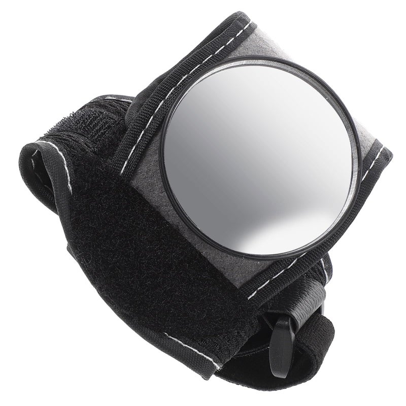Convex Lens Bicycle Safety Mirror Wrist Strap for Road Cycling Black - Image 2