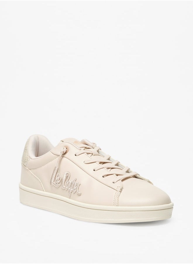 Lee Cooper - Women's Logo Embroidered Lace-Up Low Ankle Sneakers - Image 1