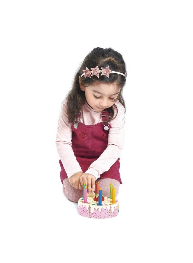 Tender Leaf Toys Pretend Play Food Birthday Cake Develops Social Skills And Imaginative Play For Children 3+ (Rainbow Birthday Cake) - Image 4