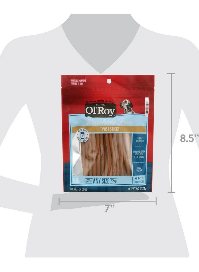 أعواد زبدة الفول السوداني الملتوية الخالية من الجلد الخام من أول روي، 50 قطعة، مصنوعة من دجاج حقيقي وزبدة الفول السوداني، سهلة الهضم، طويلة الأمد، متوسطة المضغ، تساعد على تنظيف الأسنان واللثة، للكلاب - Image 5
