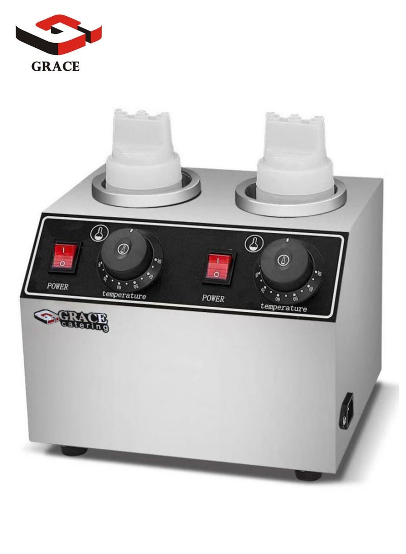 Grace Commercial 2 Bottles Sauce Warmer Electric Cheese Chocolate Tempering Machine - Image 1