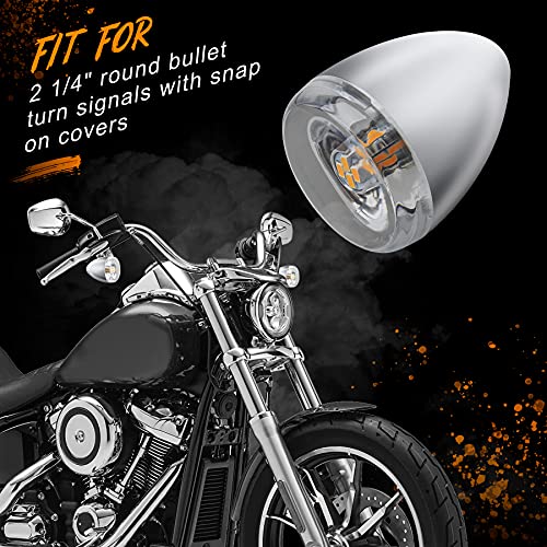 QUASCO Clear Turn Signal Lens Cover 2 Inch Lenses for Bullet Turn Signals Compatible with Harley Street Glide Road Glide Sportster Softail Iron 883 Road King, Pack of 4 - Image 3
