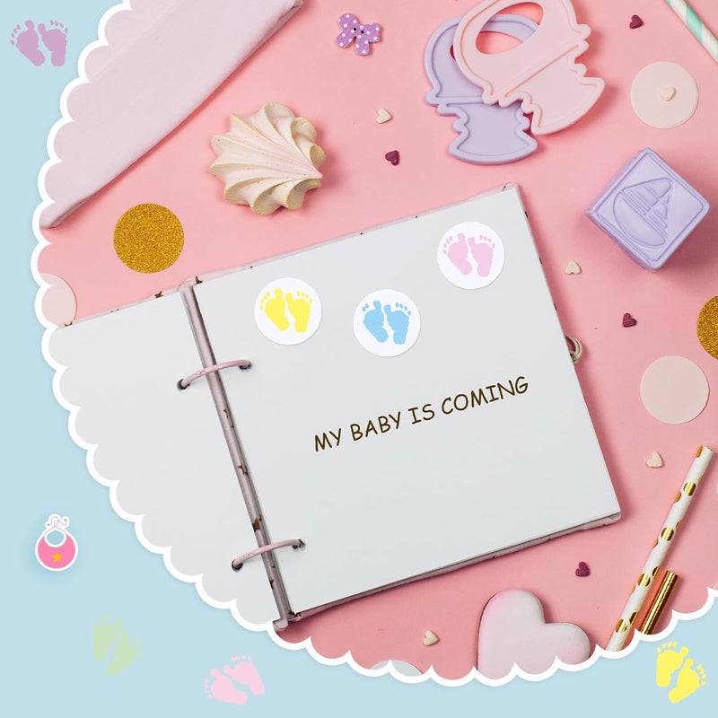 Gilprop 198 Pcs Footprint Envelope Seal Stickers Foot Stickers Shape Seal Stickers Your Invited Stickers for Envelopes for Baby Shower Greeting Invitation Cards Envelope Sealing Birthday Gift Wrapping - Image 5