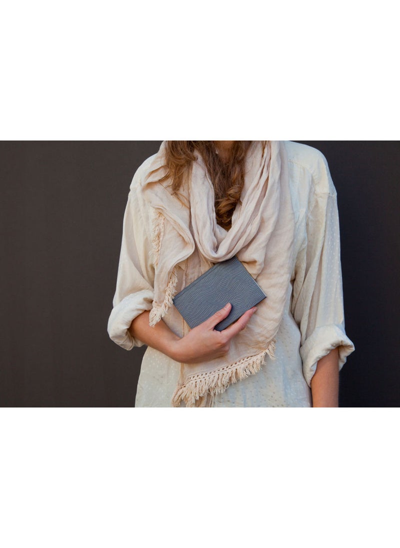 Paper-Oh Yuko-Ori Metallic Grey A5 Lined No Closure 112 Pages 100gsm Notebook - Image 3