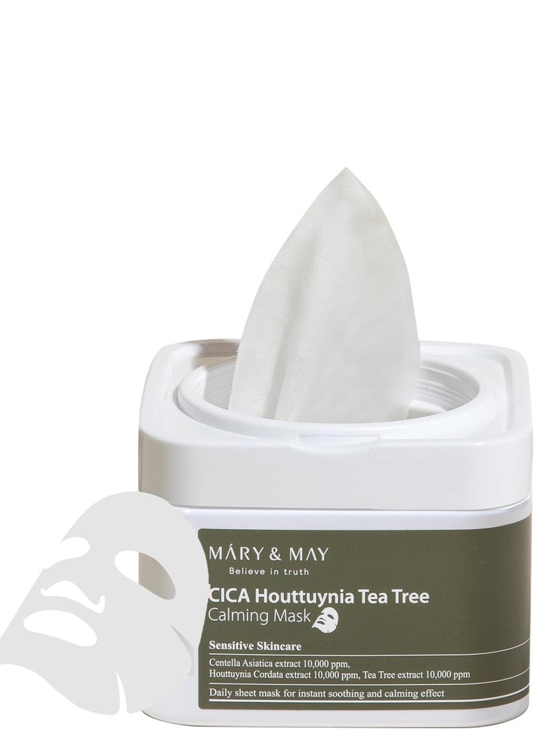 MARY & MAY CICA Houttuynia Tea Tree Calming Mask (30 Sheets) 400ml 
